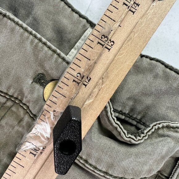 Joie Pants Women's 32x26* High Rise Front Seam Crop Green Stretch Chinos Tag L - Picture 15 of 16